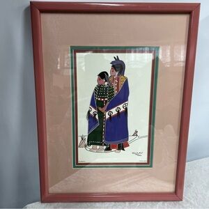 Virginia A.Stroud 1984 native American artist framed New Beginning